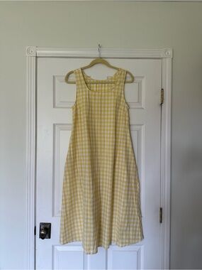 Yellow Gingham Sleeveless Sundress